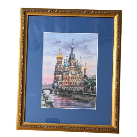 Framed Watercolor Painting Of Church of The Savior on Spilled Blood St. Petersbu - Picture 10 of 15
